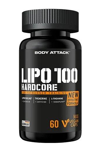 Body Attack LIPO 100-HARDCORE Kapseln 60 Stück.